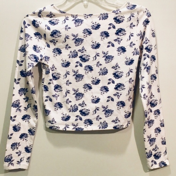 Violet cotton long sleeves crop top size S - Picture 6 of 8
